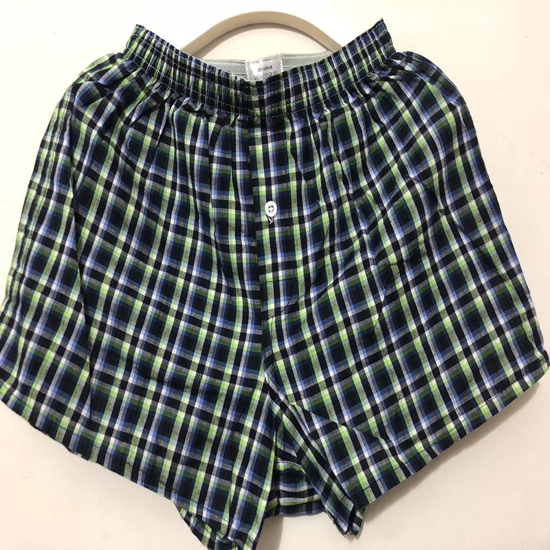 Мъжки памучни шорти с райета и каре, със средна талия, дължина три четвърти, бързосъхнещи и дишащи