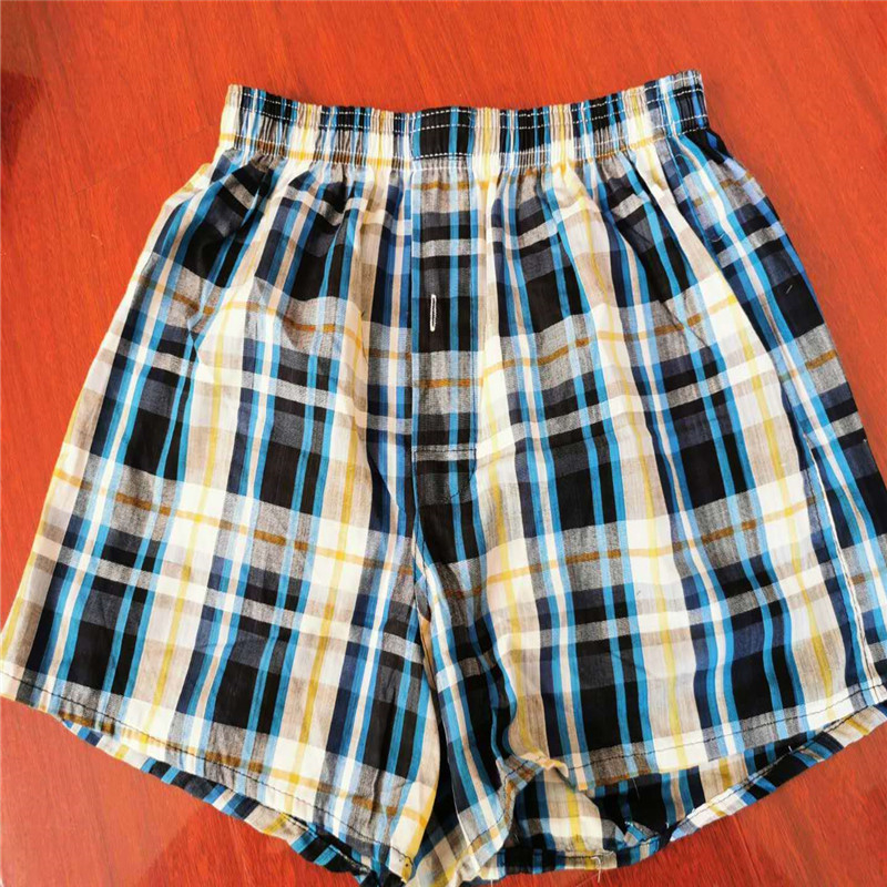 Мъжки памучни шорти с райета и каре, със средна талия, дължина три четвърти, бързосъхнещи и дишащи