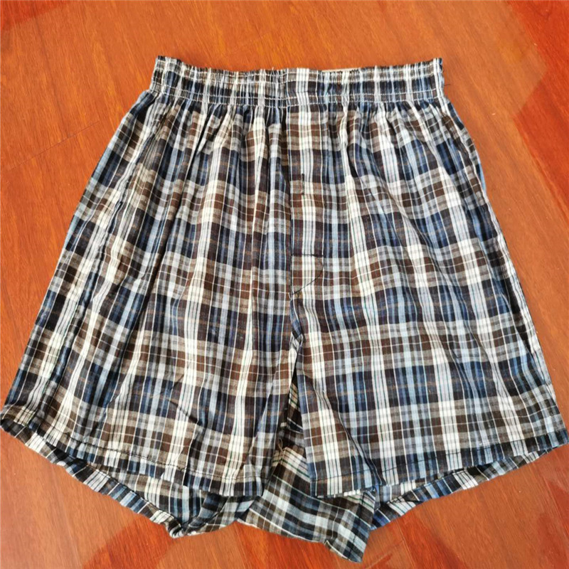 Мъжки памучни шорти с райета и каре, със средна талия, дължина три четвърти, бързосъхнещи и дишащи