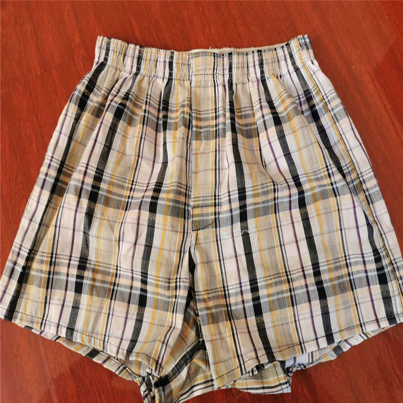 Мъжки памучни шорти с райета и каре, със средна талия, дължина три четвърти, бързосъхнещи и дишащи