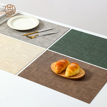 Nahast kahepoolsed lauaalused, tekstiuriga, soojusisolaator, veekindlad ja õli-tõrjev, ruudukujuline, põhjamaine stiil, esmaklassiline kvaliteet