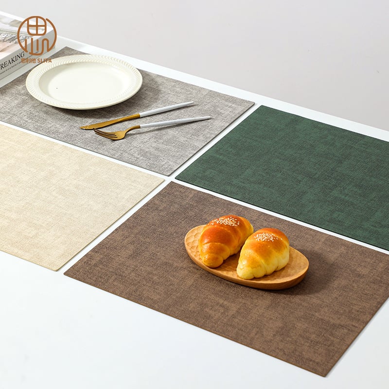 Nahast kahepoolsed lauaalused, tekstiuriga, soojusisolaator, veekindlad ja õli-tõrjev, ruudukujuline, põhjamaine stiil, esmaklassiline kvaliteet