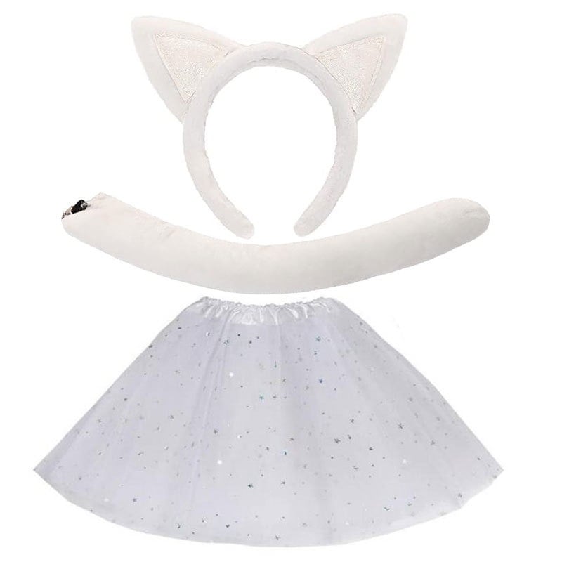 Kopča za kosu s mačjim ušima i krznenim repom, cosplay set za odrasle, proljeće 2024