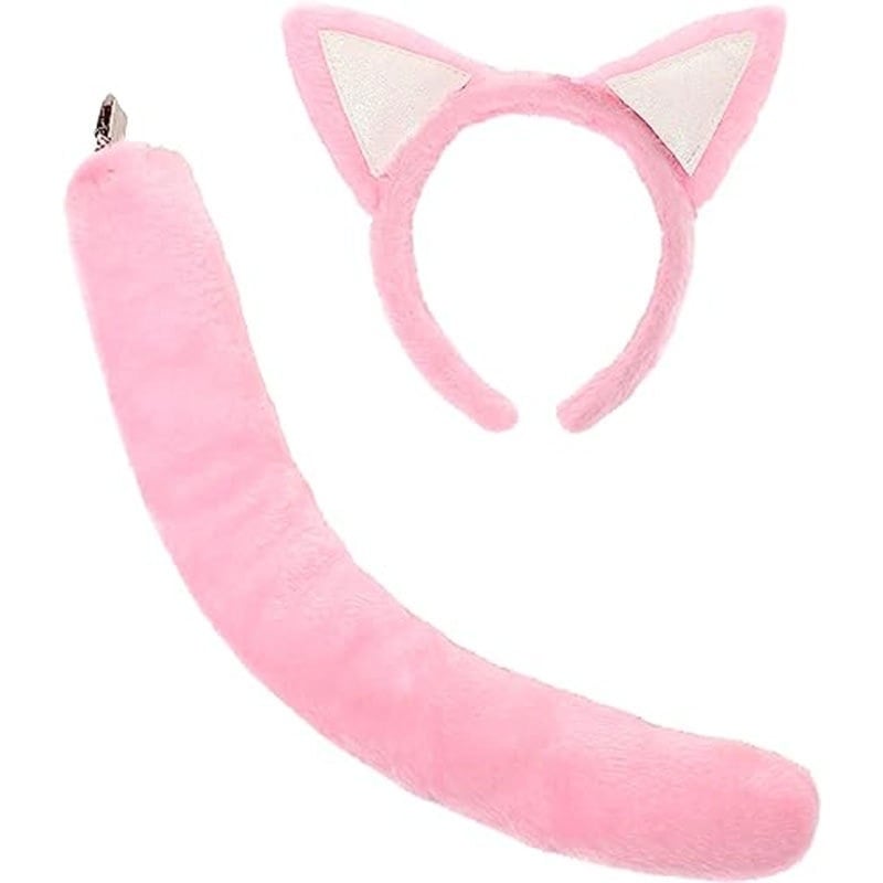 Kopča za kosu s mačjim ušima i krznenim repom, cosplay set za odrasle, proljeće 2024