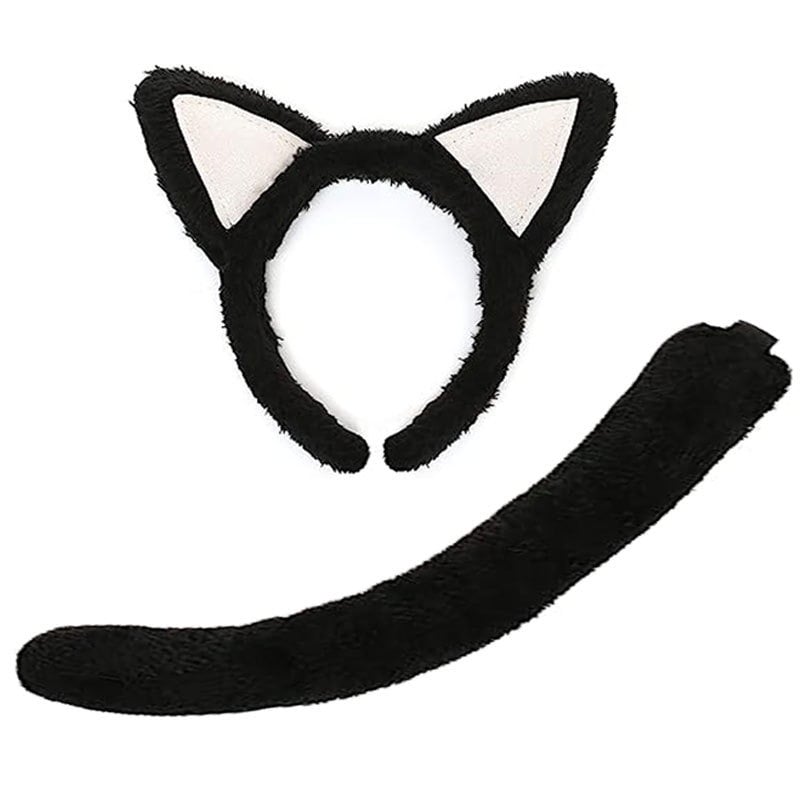 Kopča za kosu s mačjim ušima i krznenim repom, cosplay set za odrasle, proljeće 2024