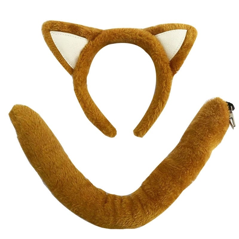 Kopča za kosu s mačjim ušima i krznenim repom, cosplay set za odrasle, proljeće 2024