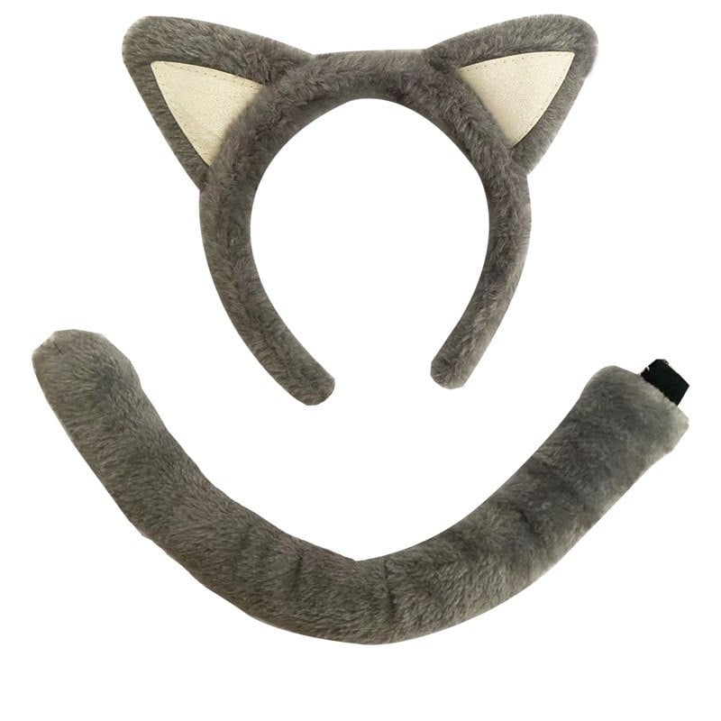 Kopča za kosu s mačjim ušima i krznenim repom, cosplay set za odrasle, proljeće 2024