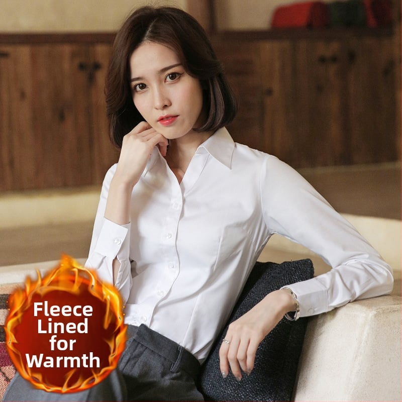 Krekli ar fleece iekšējo oderi, garas piedurknes, kokvilnas-poliesteru maisījums, šaurs piegriezums, V formas apkakle, profesionālais darba apģērbs