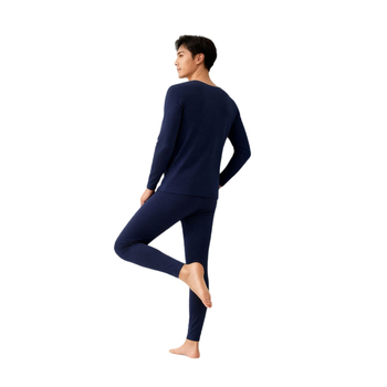 Unisex kasmyro terminis apatinis komplektas – fliso pamušalas, antibakterinis ir šildojošas; dviejų sluoksnių be siūlių viršūnė su apvaliu kaklu ir ilgomis rankovėmis, kelnės