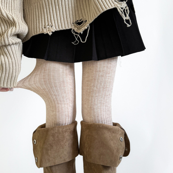 Colanți din lână, croială ce conturează silueta, grosime medie, lungime integrală, anti-fricțiune