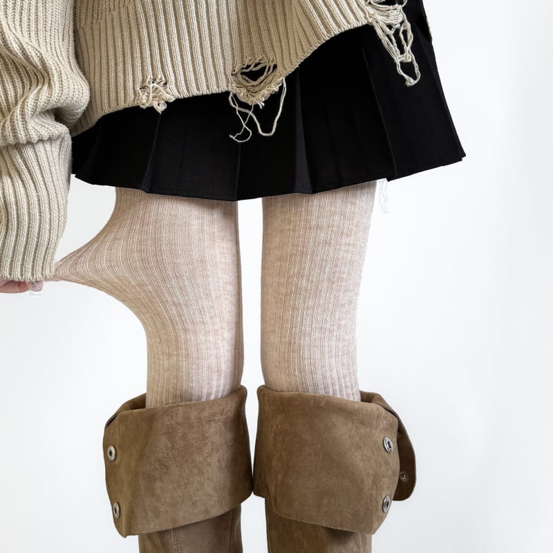 Colanți din lână, croială ce conturează silueta, grosime medie, lungime integrală, anti-fricțiune