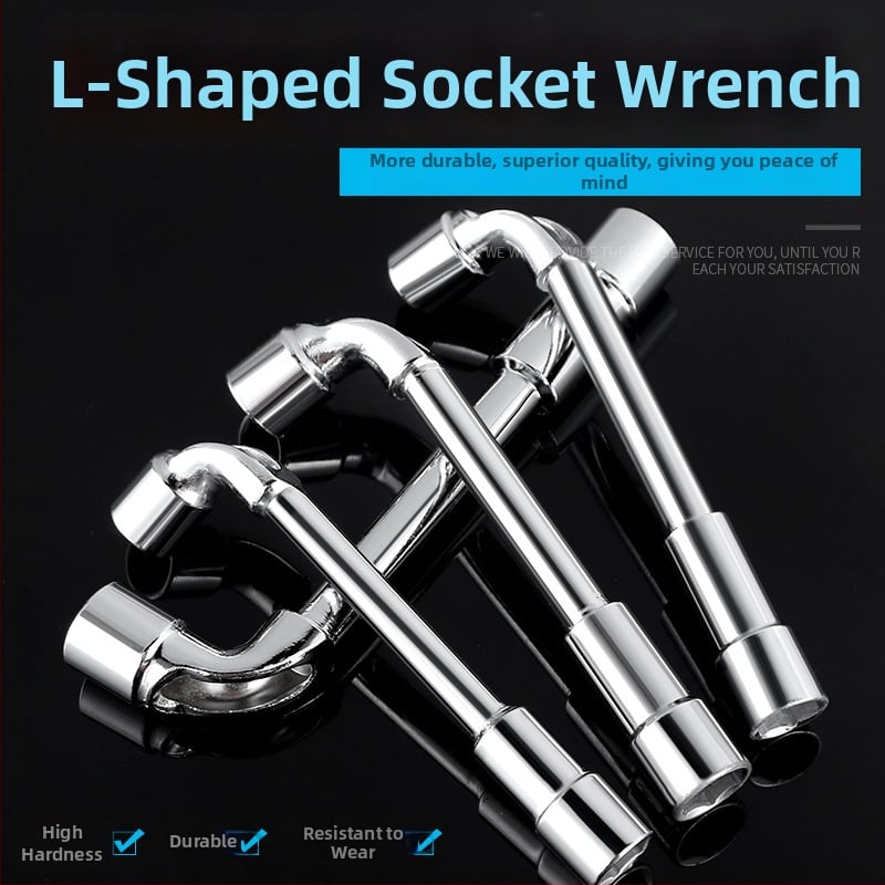 Bangli L-образен гнездо-гаечен ключ с 7-образен двоен глава дизайн, външен шестостен, 45# стомана, Allen ключ