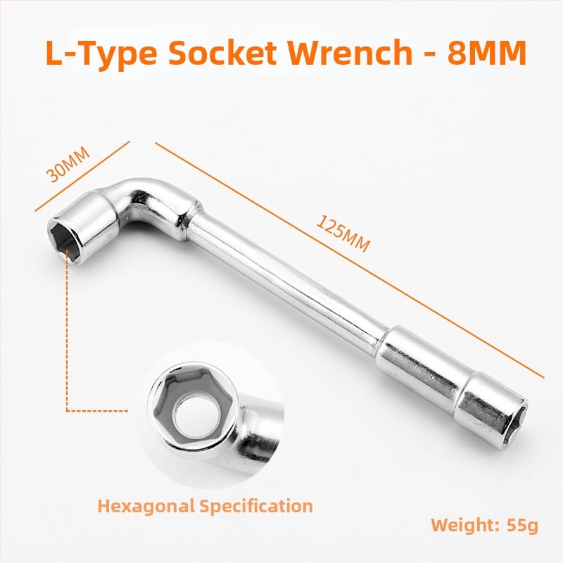 Bangli L-образен гнездо-гаечен ключ с 7-образен двоен глава дизайн, външен шестостен, 45# стомана, Allen ключ