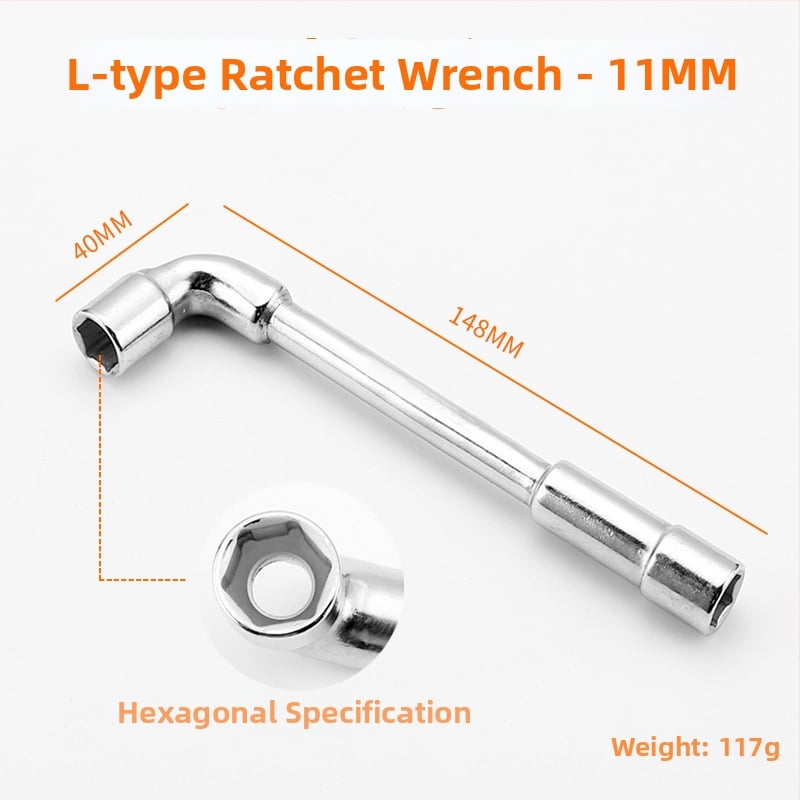 Bangli L-образен гнездо-гаечен ключ с 7-образен двоен глава дизайн, външен шестостен, 45# стомана, Allen ключ