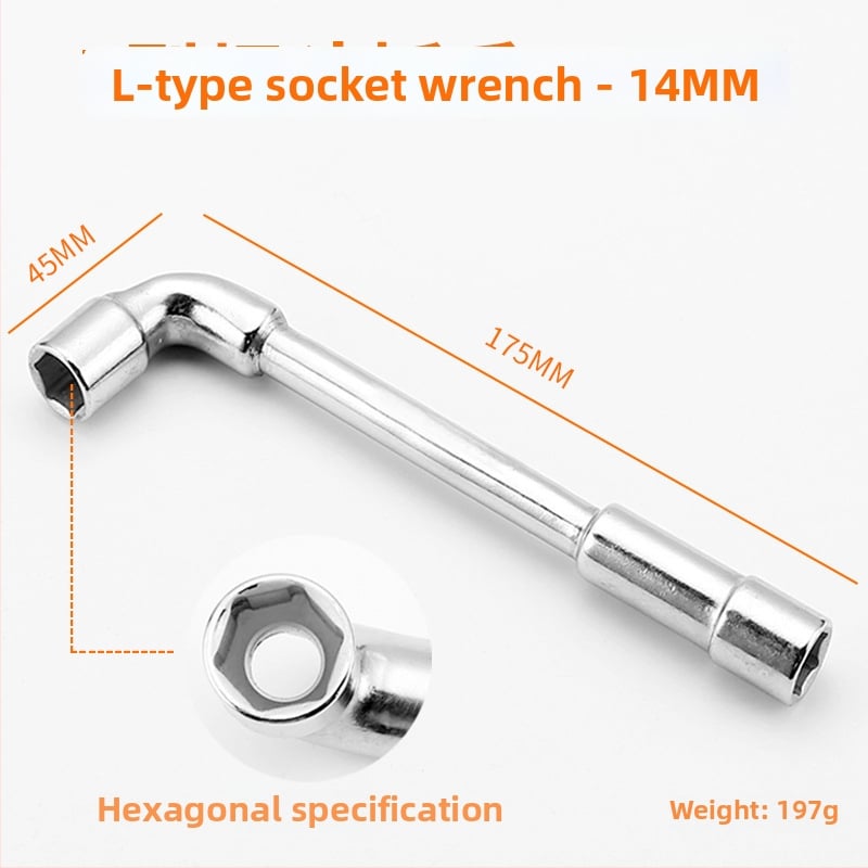 Bangli L-образен гнездо-гаечен ключ с 7-образен двоен глава дизайн, външен шестостен, 45# стомана, Allen ключ