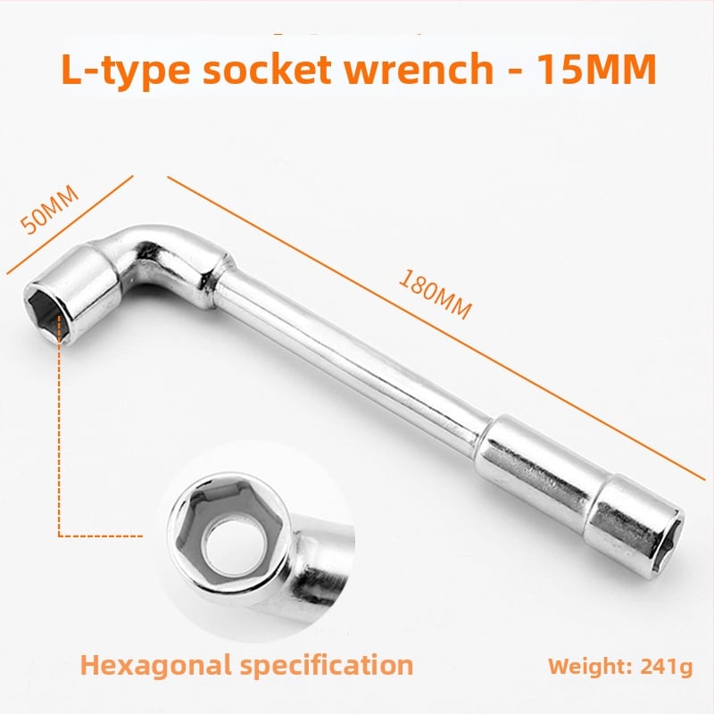 Bangli L-образен гнездо-гаечен ключ с 7-образен двоен глава дизайн, външен шестостен, 45# стомана, Allen ключ