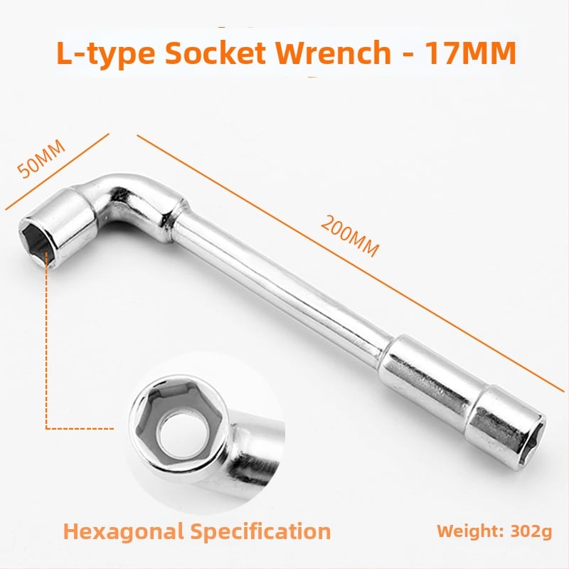 Bangli L-образен гнездо-гаечен ключ с 7-образен двоен глава дизайн, външен шестостен, 45# стомана, Allen ключ
