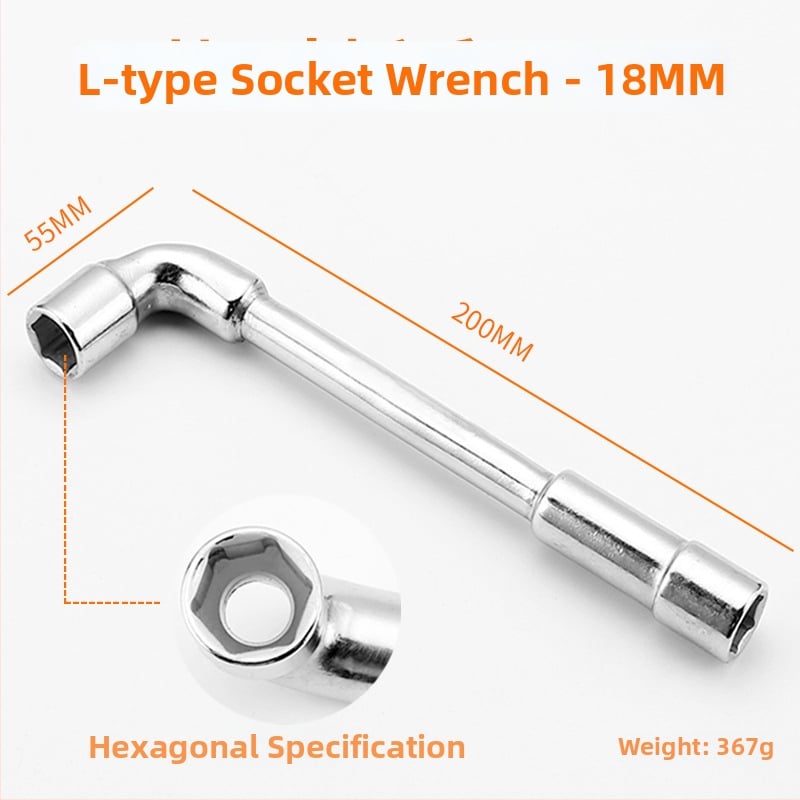 Bangli L-образен гнездо-гаечен ключ с 7-образен двоен глава дизайн, външен шестостен, 45# стомана, Allen ключ