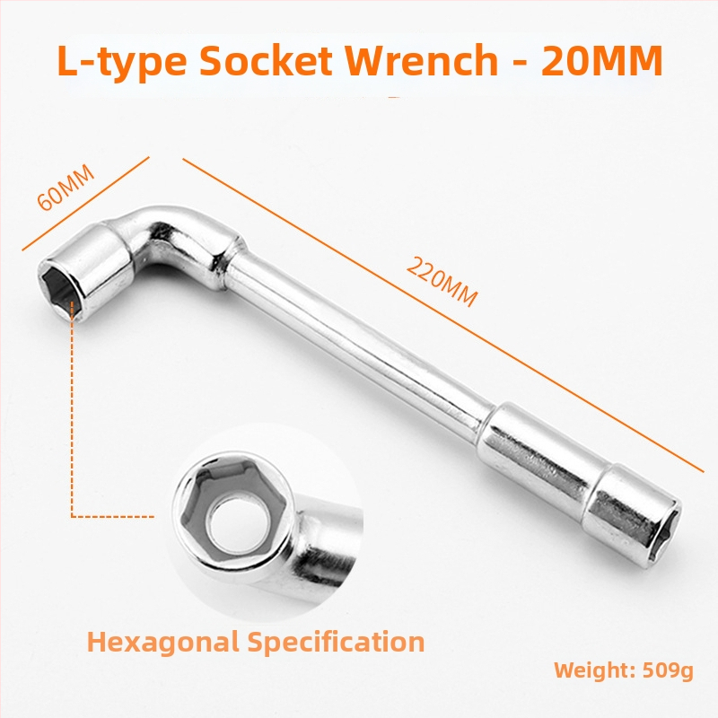 Bangli L-образен гнездо-гаечен ключ с 7-образен двоен глава дизайн, външен шестостен, 45# стомана, Allen ключ