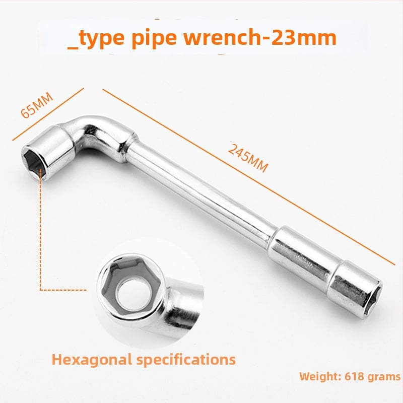 Bangli L-образен гнездо-гаечен ключ с 7-образен двоен глава дизайн, външен шестостен, 45# стомана, Allen ключ