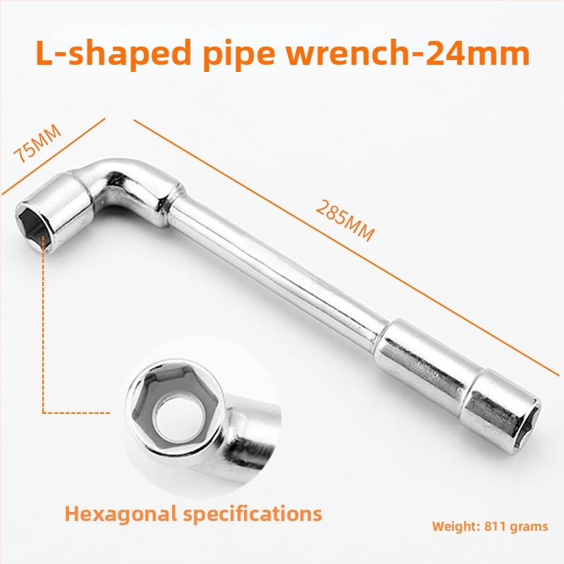 Bangli L-образен гнездо-гаечен ключ с 7-образен двоен глава дизайн, външен шестостен, 45# стомана, Allen ключ