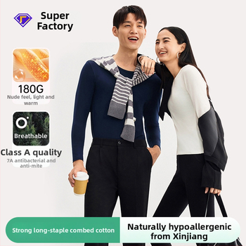 Combed Cotton terminis bazinis komplektas – antibakterinis, išlaiko šilumą, anti-pilling, apvalus kaklo iškirpimas, be siūlių, 3/4 ilgio kelnes