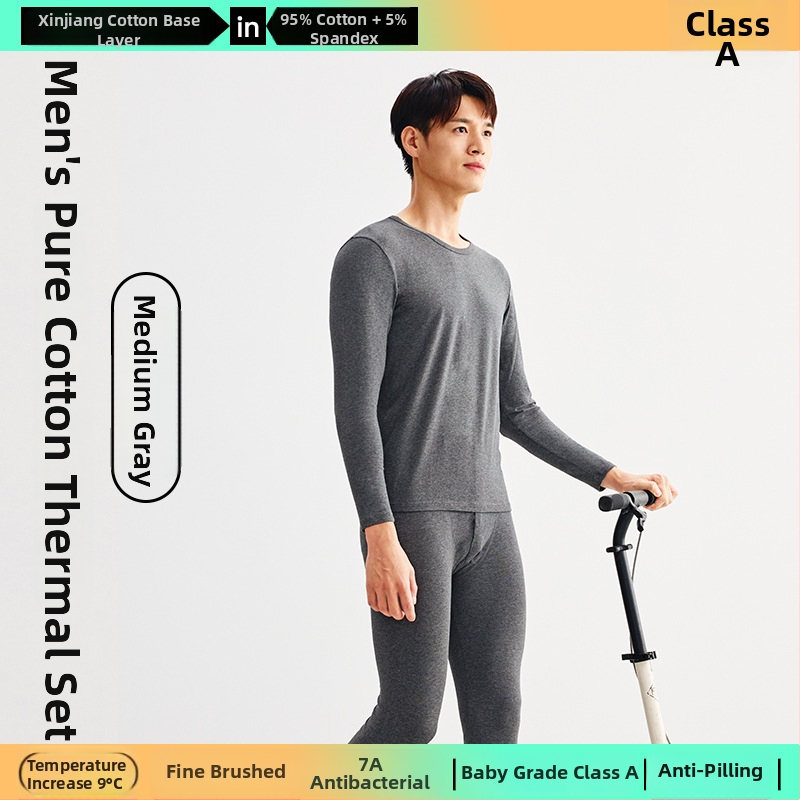 Combed Cotton terminis bazinis komplektas – antibakterinis, išlaiko šilumą, anti-pilling, apvalus kaklo iškirpimas, be siūlių, 3/4 ilgio kelnes