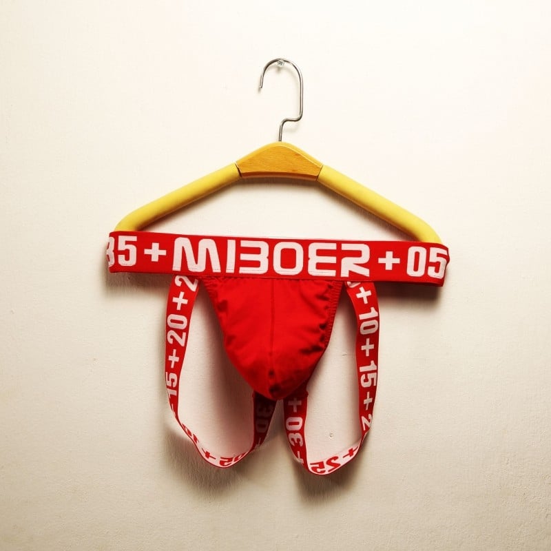 Meeste puuvillased thong-aluspüksid, madala lõikega, hingavad, keha kujundus, ühevärvilised