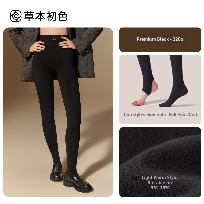 Colanți pentru femei cu căptușeală fleece, călduroși, amestec nylon-viscose 30–50% viscose, antibacterieni, modelează picioarele