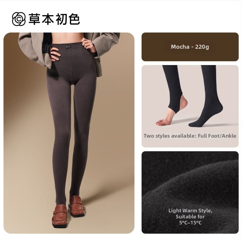 Colanți pentru femei cu căptușeală fleece, călduroși, amestec nylon-viscose 30–50% viscose, antibacterieni, modelează picioarele