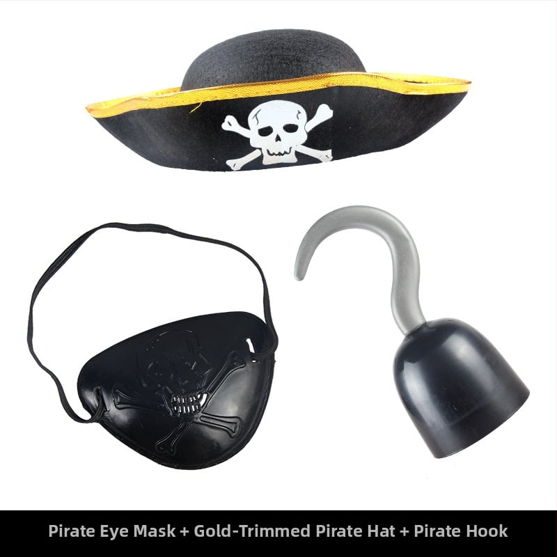 Σετ Πειρατής για το Halloween: Μάσκα ματιών, Πιστόλι, Καπέλο Πειρατή — Πολυεστέρας, Ραφή, Αξεσουάρ μακιγιάζ κοστουμιού