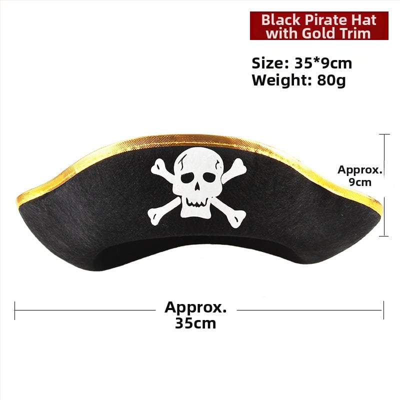 Σετ Πειρατής για το Halloween: Μάσκα ματιών, Πιστόλι, Καπέλο Πειρατή — Πολυεστέρας, Ραφή, Αξεσουάρ μακιγιάζ κοστουμιού