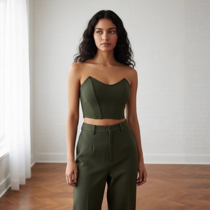 Bez piedurknēm tops ar fishbone dizainu, šaurs piegriezums, īss garums, poliesters ar spandeksu