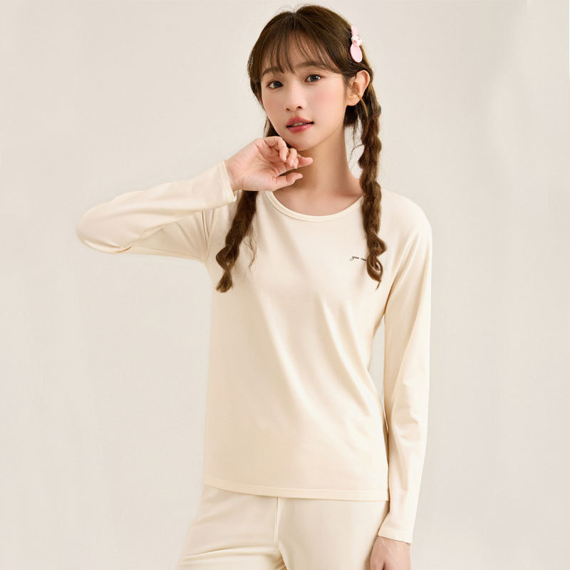 Moteriškas šilto pižamos komplektas iš super minkštos medvilnės rudens–žiemos sezonui, gyvūnų raštas, apvalus kaklas, ilgos rankovės, ilgos kelnės