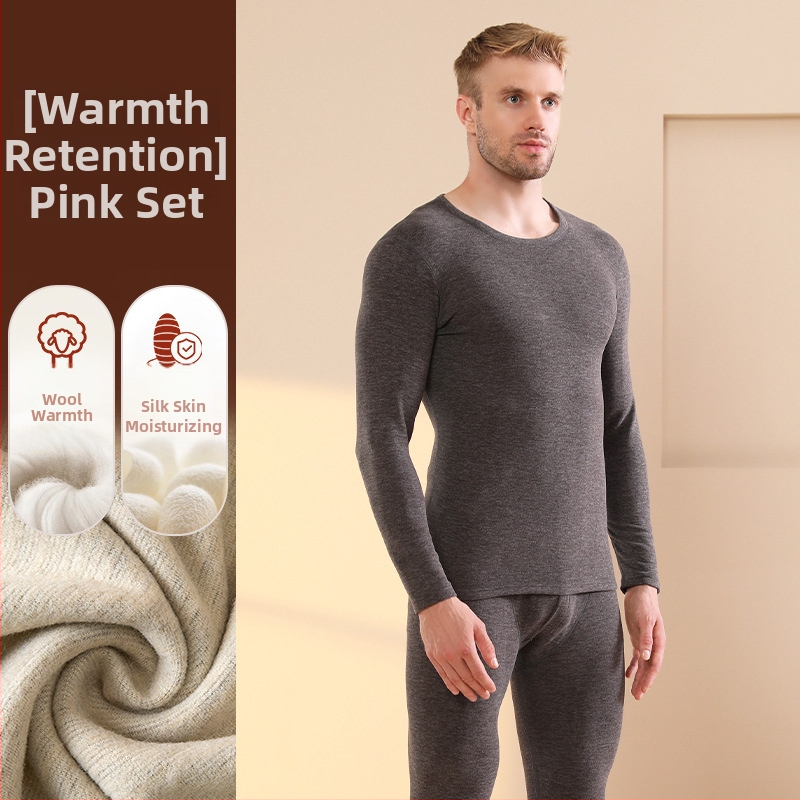 Vyrų terminis komplektas su velveto viduje, katijoninis poliesteris, storis 251-300 g/m², elastinis, ruduo-zima