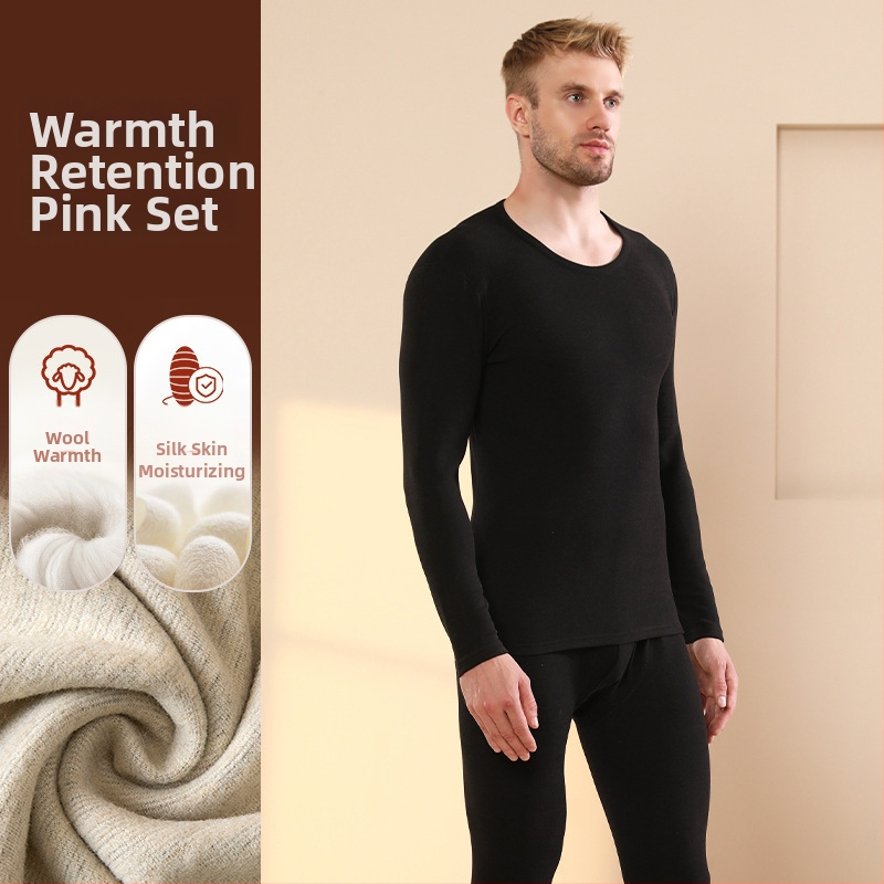 Vyrų terminis komplektas su velveto viduje, katijoninis poliesteris, storis 251-300 g/m², elastinis, ruduo-zima