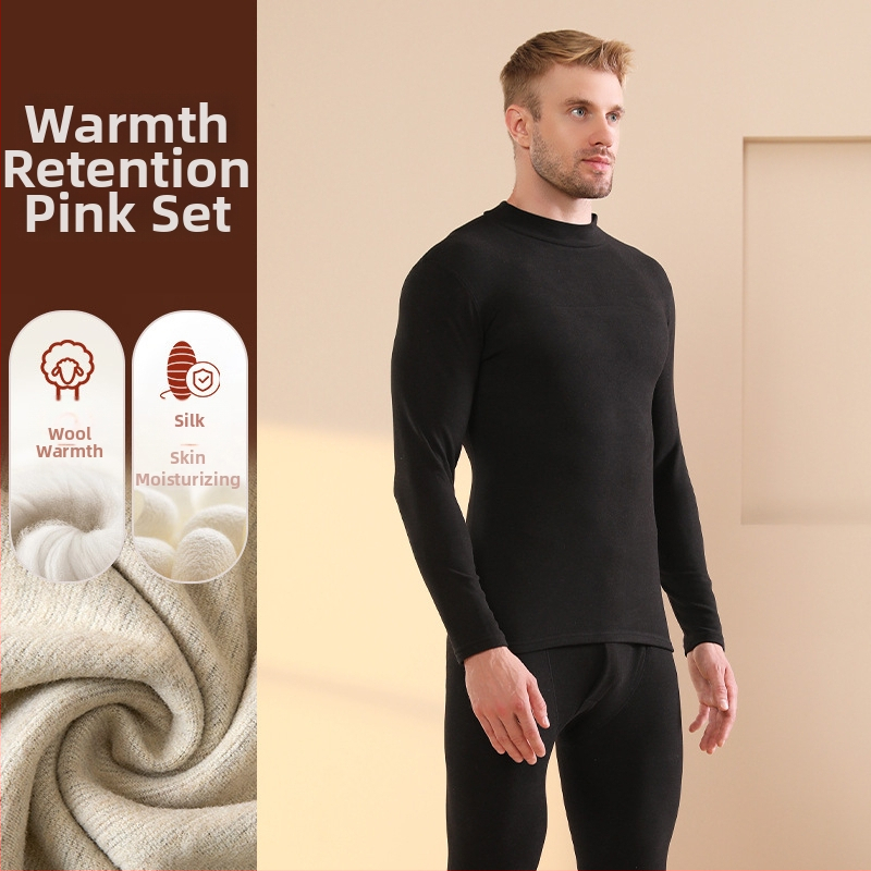 Vyrų terminis komplektas su velveto viduje, katijoninis poliesteris, storis 251-300 g/m², elastinis, ruduo-zima