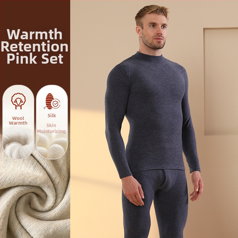 Vyrų terminis komplektas su velveto viduje, katijoninis poliesteris, storis 251-300 g/m², elastinis, ruduo-zima