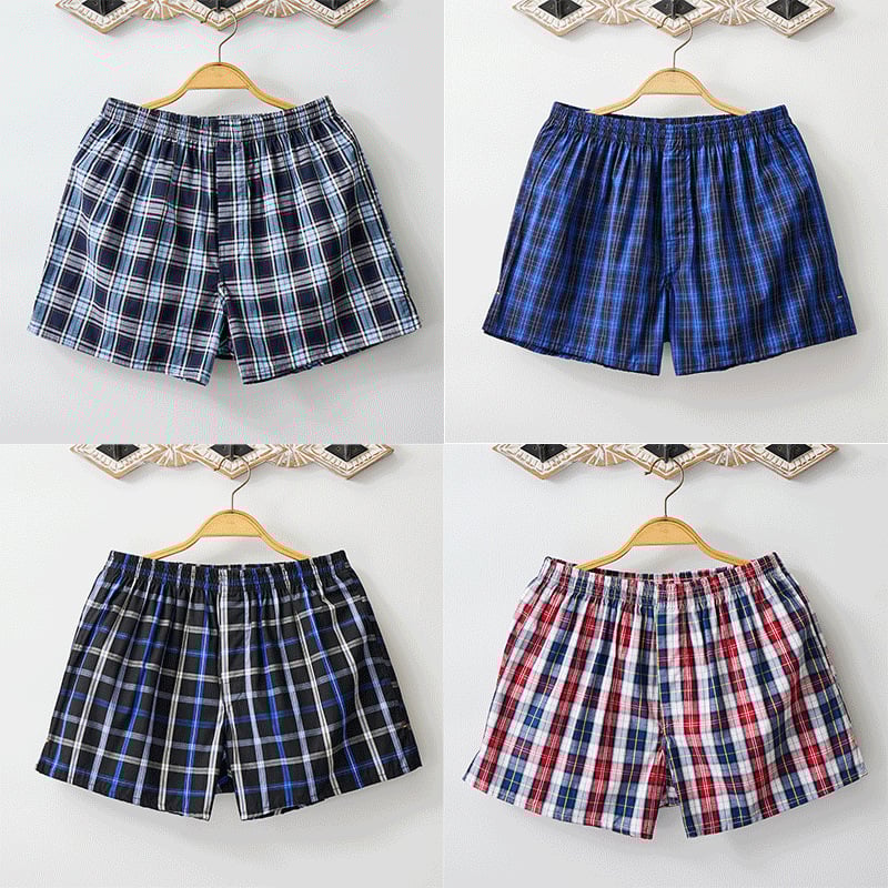 Muške bokserice od 100% pamuka, udoban krojenje, prozračne, karirani uzorak, srednja visina struka