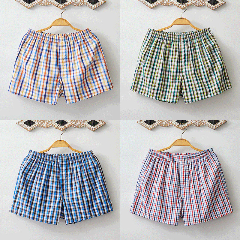 Muške bokserice od 100% pamuka, udoban krojenje, prozračne, karirani uzorak, srednja visina struka