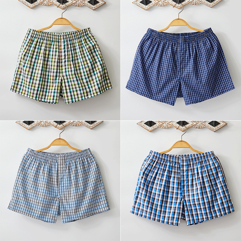 Muške bokserice od 100% pamuka, udoban krojenje, prozračne, karirani uzorak, srednja visina struka