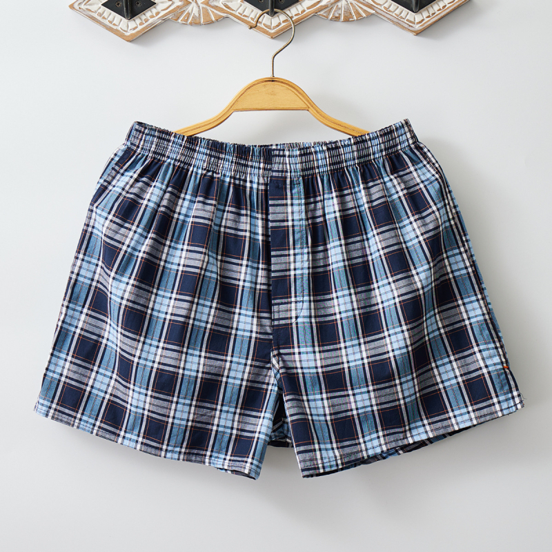 Muške bokserice od 100% pamuka, udoban krojenje, prozračne, karirani uzorak, srednja visina struka