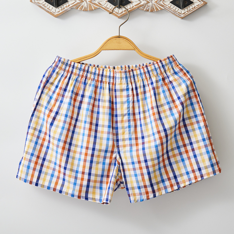 Muške bokserice od 100% pamuka, udoban krojenje, prozračne, karirani uzorak, srednja visina struka