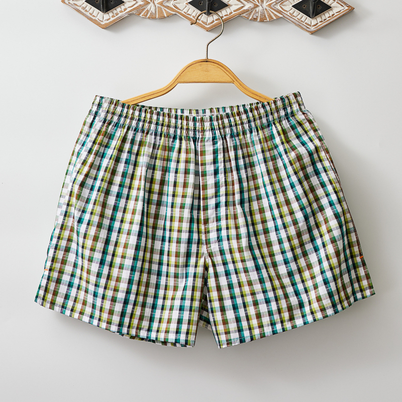 Muške bokserice od 100% pamuka, udoban krojenje, prozračne, karirani uzorak, srednja visina struka