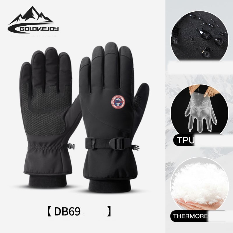 Vandeniui atsparios žieminės pirštinės, lietimui jautrus ekranas, unisex, neperpučiamos, šiltos, dviratininko, su užtrauktuku, sportui, su vilnos pamušalu, alpinizmui, slidinėjimui DB03