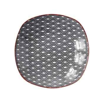 Farfurie pătrată din porțelan cu model sub glazură, stil Nordic simplu, compatibil cu microunde, posibilitate de personalizare cu logo