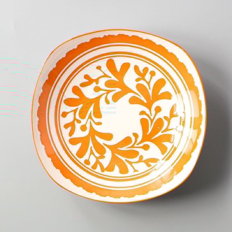 Farfurie pătrată din porțelan cu model sub glazură, stil Nordic simplu, compatibil cu microunde, posibilitate de personalizare cu logo