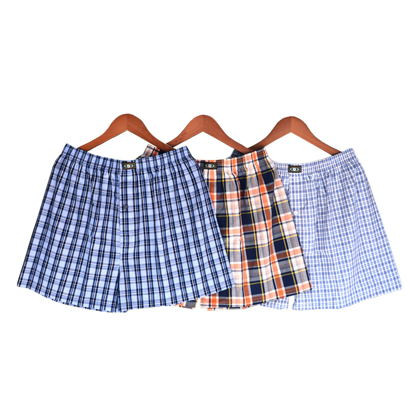 Meeste 100% puuvillast bokserid, ruuduline muster, keskmine talje, hingavad ja kiiresti kuivavad