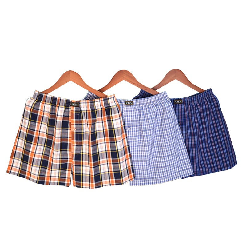 Meeste 100% puuvillast bokserid, ruuduline muster, keskmine talje, hingavad ja kiiresti kuivavad