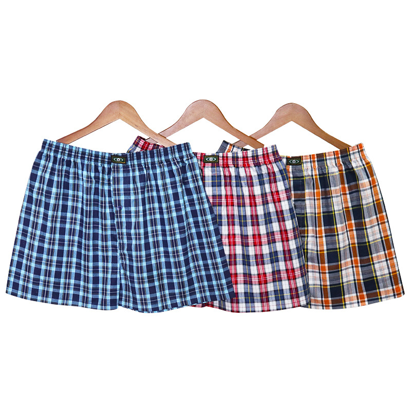 Meeste 100% puuvillast bokserid, ruuduline muster, keskmine talje, hingavad ja kiiresti kuivavad